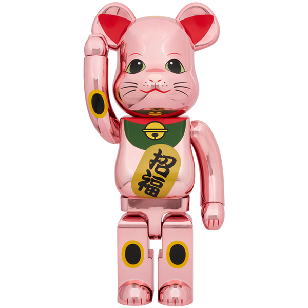 BE@RBRICK 招き猫 招福 桃金メッキ 100％ & 400％ / 1000%