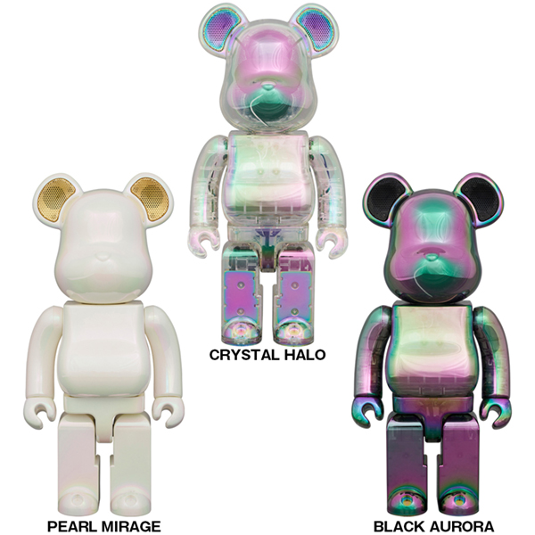 BE@RBRICK AUDIO IRIDESCENT 400％ Portable Bluetooth(R) Speaker CRYSTAL HALO／PEARL MIRAGE／BLACK AURORA