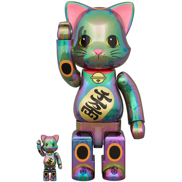 NY@BRICK 招き猫 千万両 黒透明メッキ 100% & 400%