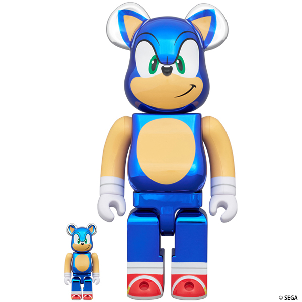 BE@RBRICK SONIC THE HEDGEHOG CHROME Ver. 100% & 400%